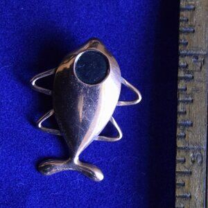 Renoir jewelry copper fish earring/clip on